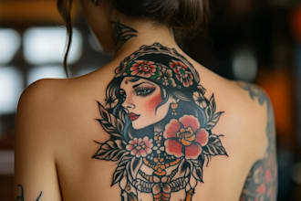 do traditional tattoo for sleeves t shirts, leg or anything