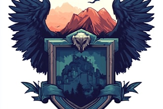 draw a custom fantasy, rpg, sci fi animated game logo