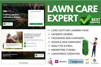 design gardening landing page landscaping website home care lawn care website