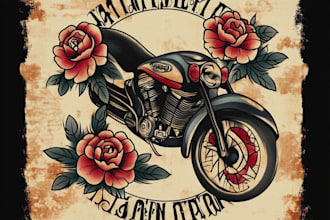 create old school or traditional tattoo style design