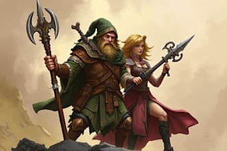 create a dnd art and d and d character for you