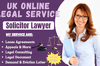 be your UK solicitor, document review, contract drafting, demand letter