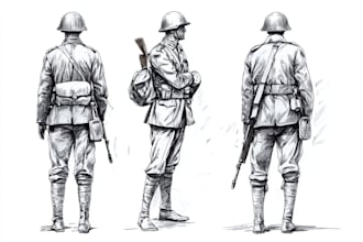 draw detailed military characters for you