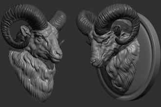 sculpt realistic 3d head, statues, 3d head bust, 3d face model for 3d print