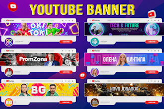 design an aesthetic youtube banner channel art and logo