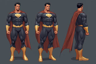 make concept of superhero character and comic in  unique