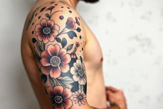 do premium trash polka design , sleeve tattoo