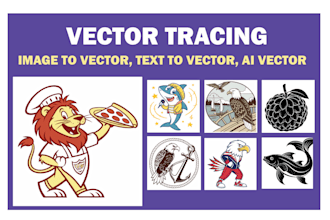 convert images and text to clean vector files using ai and manual editing