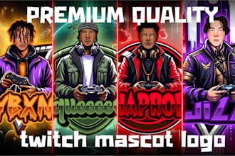 twitch, youtube, and esports mascot logo design