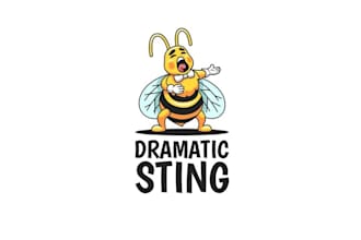 design cartoon style featuring bumblebee opera singer character logo