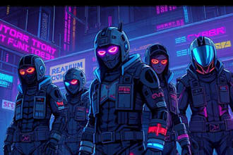 design fantasy and cyberpunk character illustration