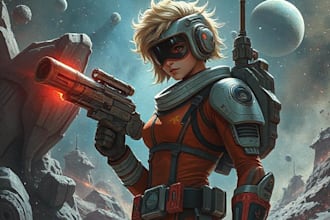 make a sci fi character and sci fi art