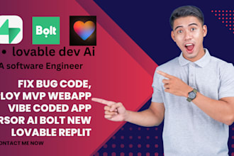 fix bug code, deploy mvp webapp vibe coded app cursor ai bolt new lovable replit
