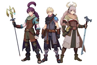 create dnd character art and game character fantasy art