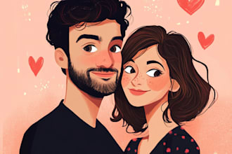 draw couple portrait illustration