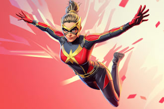 draw you a dc or marvel style comic book superhero character