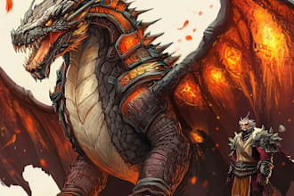draw concept art for characters, dragons and monsters