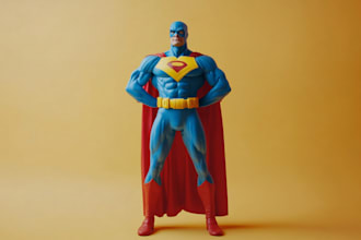 make an cartoon art superhero character for style comic