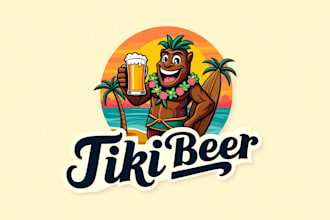 design outstanding tiki beer mascot logo with express delivery