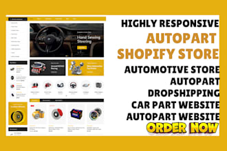 design autopart shopify store automobile website   autopart dropshipping store
