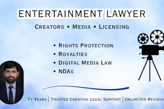 be your entertainment lawyer for music, film, influencer, and media contracts