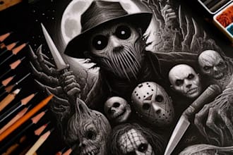 draw fantasy horror and fantasy horror character