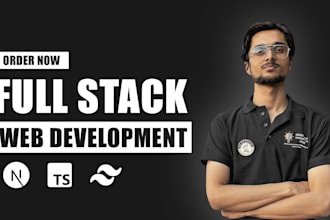 develop full stack website using nextjs, typescript and tailwind