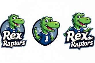 design an awesome rex raptor mascot logo with express delivery