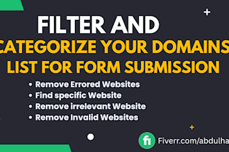 filter and categorize your domains list for form submission