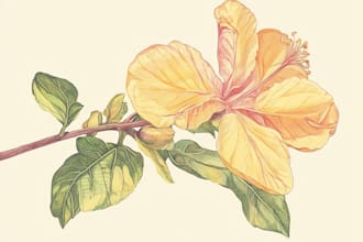 paint botanical illustration of plants, fruits, flowers, vegetables, herbs