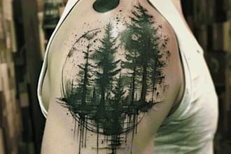 draw a custom realistic tattoo design, tattoo sleeve