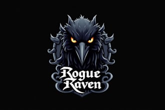 design an awesome rogue raven mascot logo  in 12 hours
