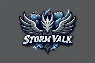 make an amazing storm walk mascot logo with unlimited revision