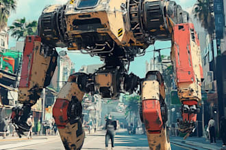 basic sketch of any mecha concept art