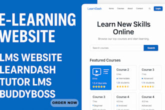 design a high converting elearning or lms website using learndash, tutor lms
