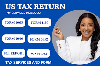 prepare and file irs form 5472 ,1040,990,1065 and 1120 for us tax return