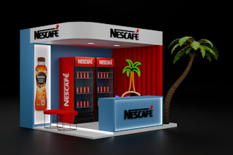 design eye catching trade show booth and backdrop