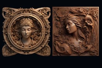 create high detail 3d bas relief coin cnc design and engraving print stl models