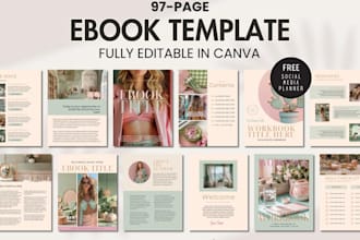 design canva ebooks on self help fitness finance guide flip book canva template