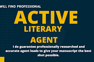 find literary agent write query letter, and help with submissions