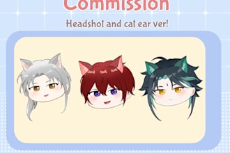 draw chibi style cat ear version