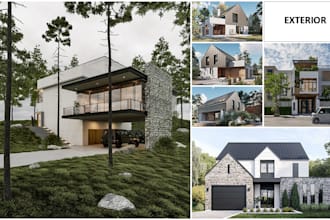 design interiors and exteriors of house, apertment, services