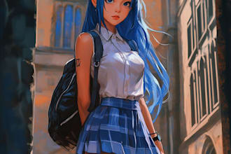 draw anime character design or reference sheet