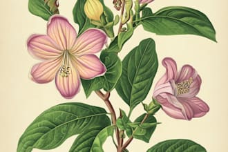 draw beautiful digital botanical illustrations of flowers