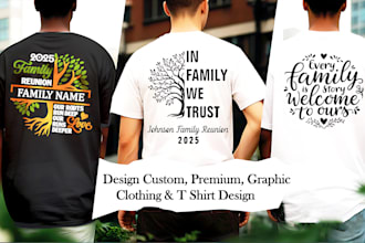 custom reunion t shirt designs for family, class and school