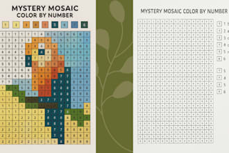 create mystery mosaic color by number coloring book pixel art kids worksheet