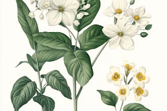 draw botanical illustration of flower illustration