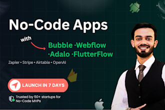 build no code apps with bubble flutterflow adalo softr webflow zapier stripe