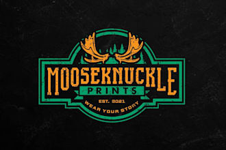design a fishing, hunting, mountain, and climbing logo