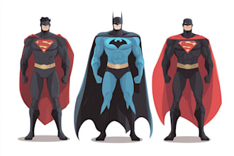 make design superhero comic character design and concept art